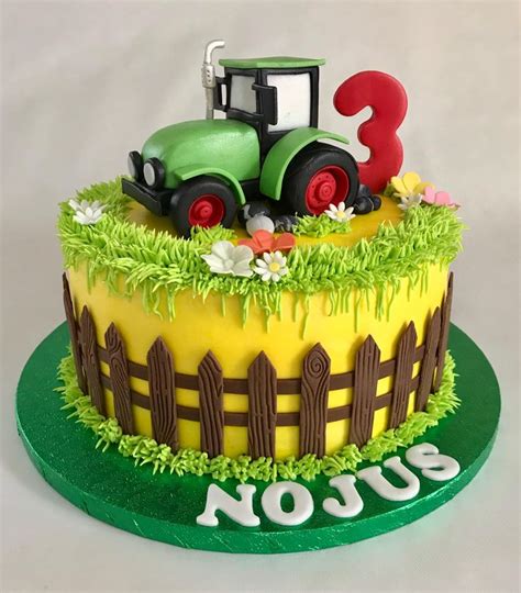 Farm Tractor Birthday Cake Tractor Birthday Cakes Farm Birthday