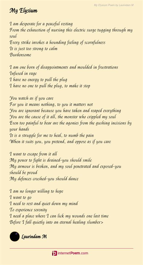 My Elysium Poem By Laurindam M