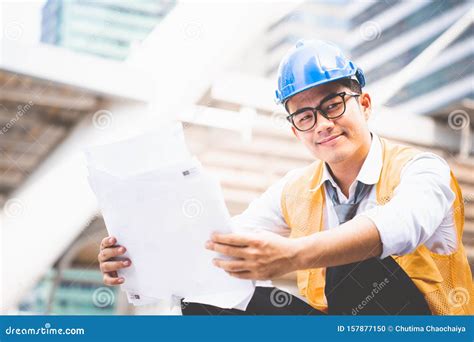 Handsome Young Asian Man Engineer Or Architect In A Building
