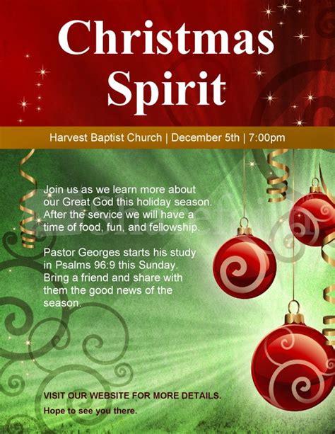 Browse more christmas spirit vectors from istock. Christmas Spirit Church Flyer Template | Flyer Templates
