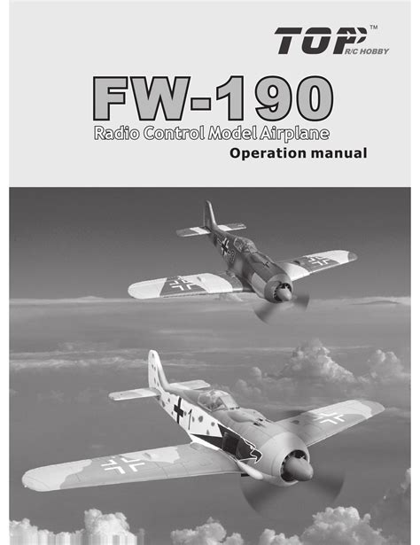 Top Rc Hobby Fw 190 Operation Manual Pdf Download Manualslib