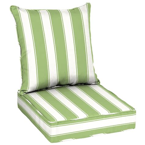 better homes and gardens green stripe 48 x 24 in outdoor deep seat cushion set with enviroguard
