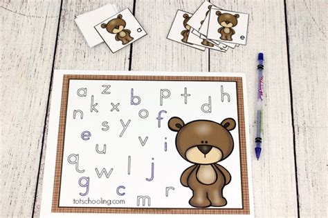 Teddy Bear Abc Match And Trace Totschooling Toddler Preschool