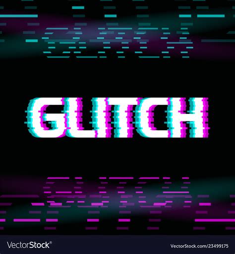 Glitch Effect Colorful On Dark Royalty Free Vector Image