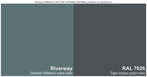 Sherwin Williams Riverway SW6222 Vs Tiger Drylac RAL 7026 149 72880