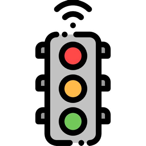 Traffic Light Detailed Rounded Lineal Color Icon