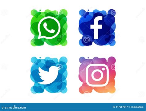 An Colorful Social Media Icon Button Editorial Photography Image Of