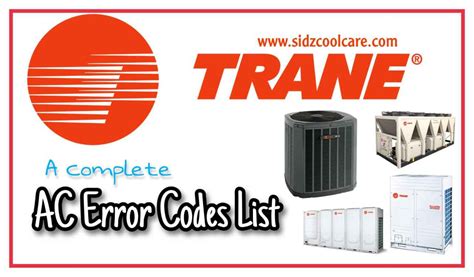 Trane Air Conditioners Complete Error Codes List 2023