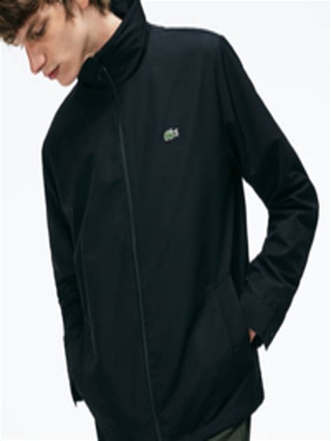 Buy Lacoste Men Black Solid Lightweight Open Front Jacket Jackets For