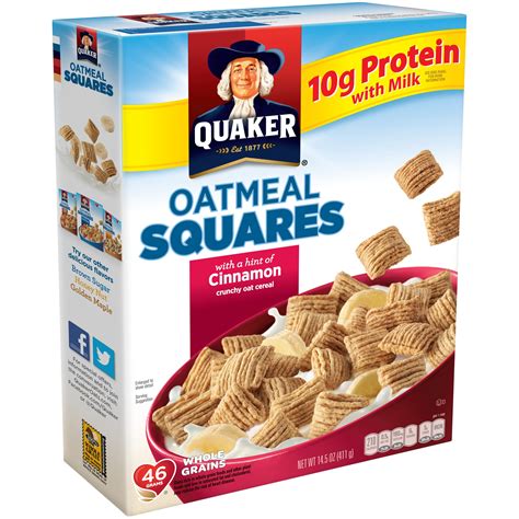 Quaker® Cinnamon Oatmeal Squares 145 Oz Box La Comprita