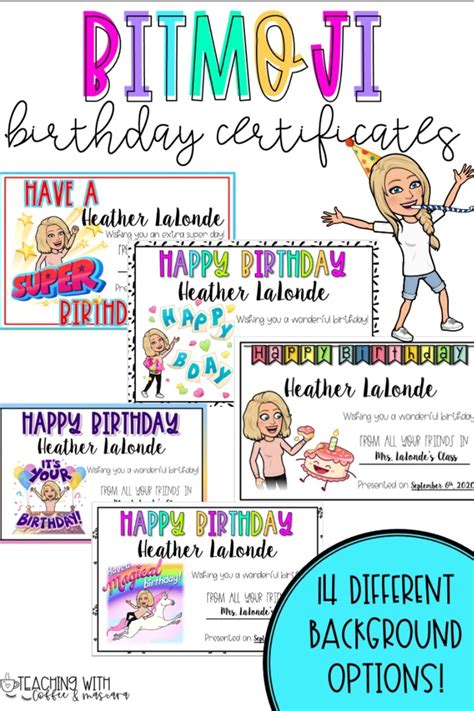Do Your Students Love To See Your Bitmoji These Cute Certificates Are