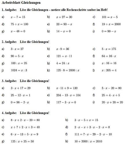 Sieht beispielsweise wie folgt aus: Einfache Terme und Gleichungen in Klasse 5 üben ...