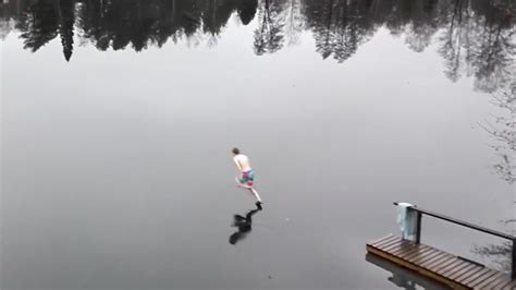 Man Sprints Across Frozen Lake In Finland Weatherbug