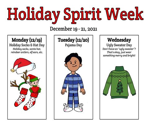 holiday spirit week unity east elementary