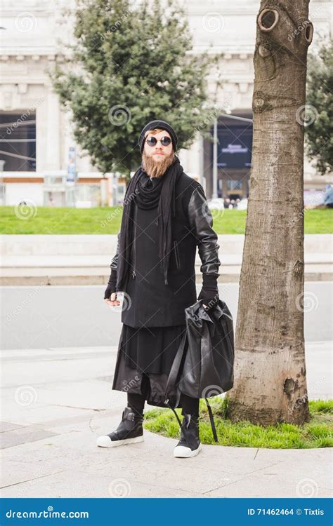Stylish Bearded Man Posing In The Street Stock Photo Image Of Modern