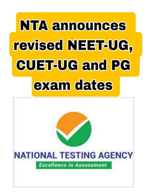 Nta Announces Revised Neet Ug Cuet Ug And Pg Exam Dates Scholorship