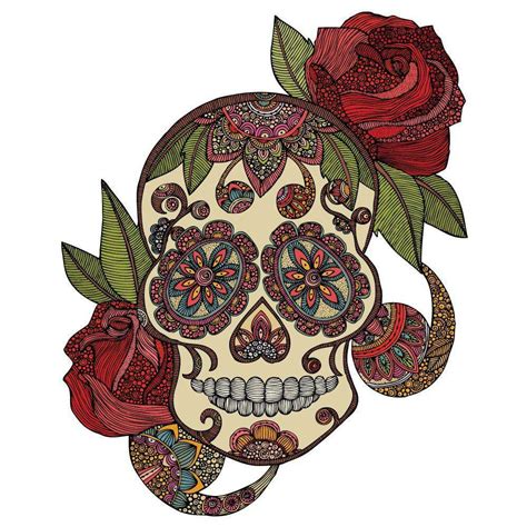 Sugar Skull Wall Decal Large Day Of The Dead Skull Sticker
