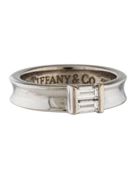 Tiffany And Co 18k Diamond Stackable Ring Gold 18k White Gold Band