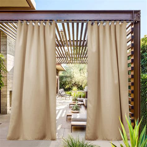 Nicetown Outdoor Waterproof Curtain For Patio With Tab Top Room