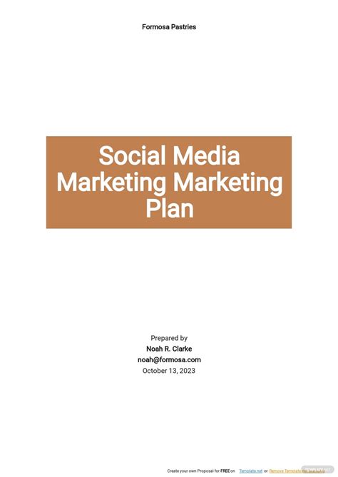 Social Media Marketing Plans Templates Pdf Format Free Download