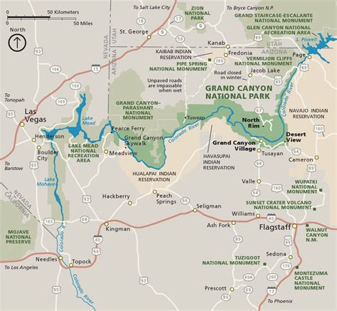 Regional Map Of The Grand Canyon Area Visit The Original Site To