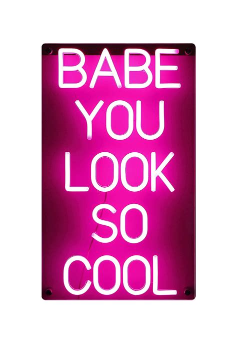 Buy Ancient Neon Babe You Look So Cool Neon Sign Pink Led Neon Signs For Wall Decor Large