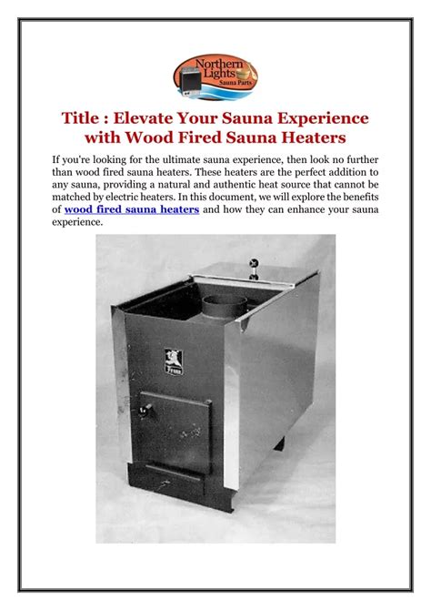 Ppt Elevate Your Sauna Experience With Wood Fired Sauna Heaters