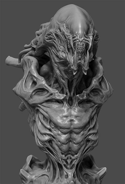 Wip Zbrush プレデリアン 3dプリントしたいなmcszh3qrxh Alien Concept Art Monster Concept Art