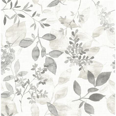 Gossamer Grey Botanical Wallpaper Botanical Wallpaper Watercolor