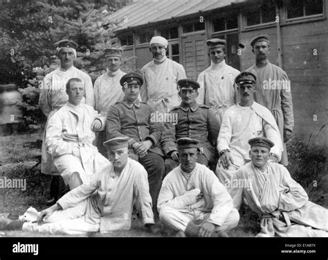 World War 1 Injured Wounded German Soldiers At Field Hospital France