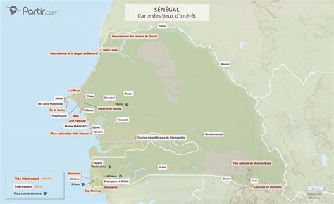 Carte Touristique Du Sénégal Vacances Arts Guides Voyages
