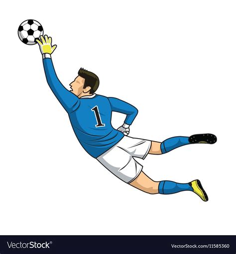 Soccer Goalkeeper Catches The Ball On White Background Download A Free