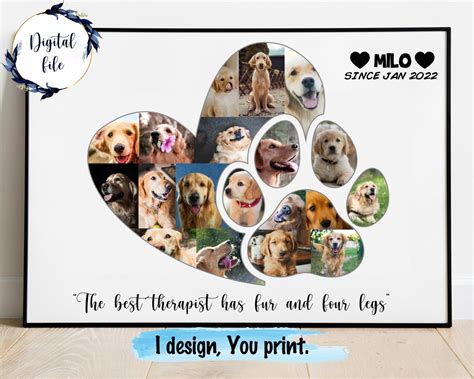 Custom Dog Photo Collage Dog Personalised Memorial Dog Room Wall