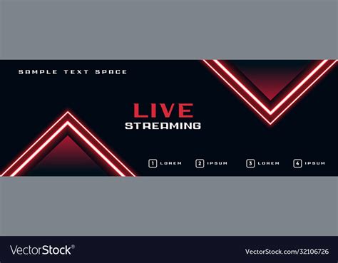 Live Streaming Banner With Glowing Neon Lights Vector Image