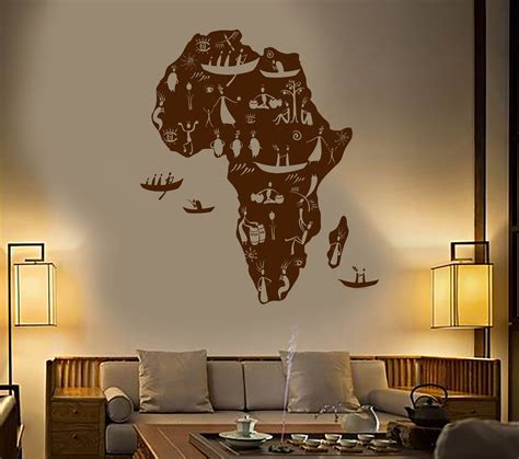 Vinyl Wall Decal Africa Continent African Natives People Map Stickers
