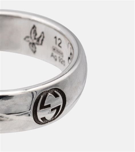 Gucci Engraved Sterling Silver Ring In Metallic Lyst