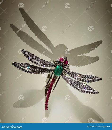 1953 Antique Dragonfly Clip Brooch Cartier Diamonds Emeralds Rubies