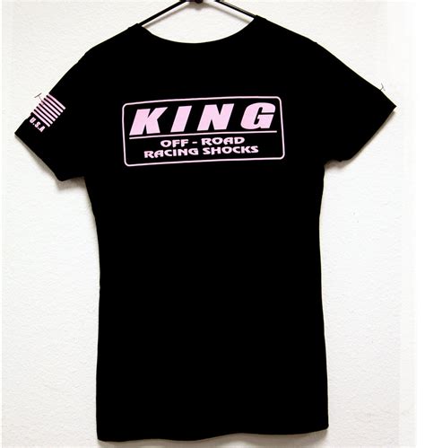 King Shocks Women Black Cvc Crew Tee W Pink Logo King Shocks