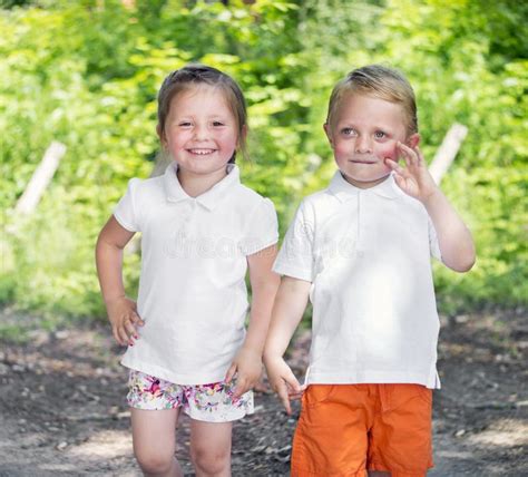 Little Twins Brother And Sister Stock Photo Image Of Person