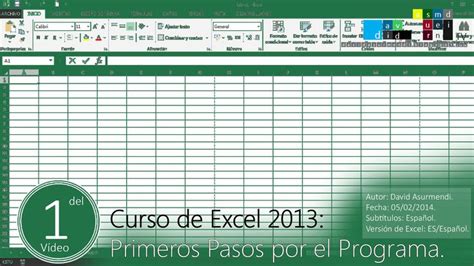Excel Y Sus Partes Cursillo Español Autor
