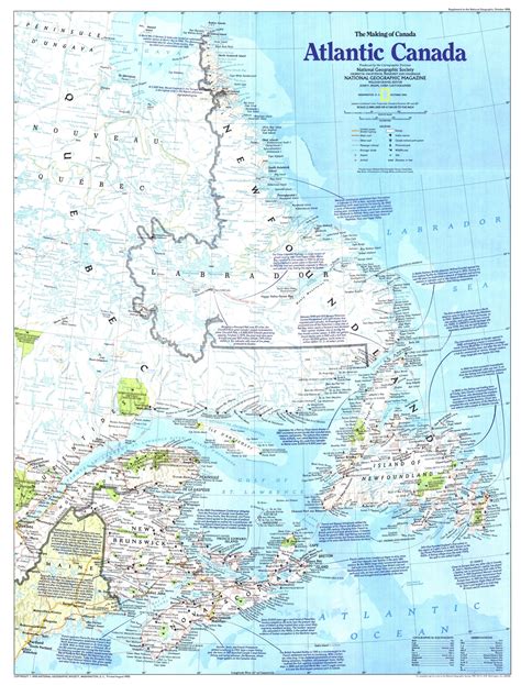 Atlantic Canada Map Side 1 1993