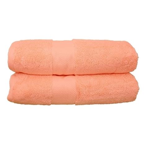 Bath Sheet Towels 90x160cm Pack Of 2 Salmon