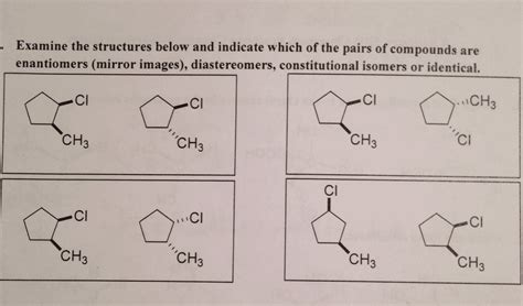 oneclass which of the following pairs of compounds are enantiomers optical isomers