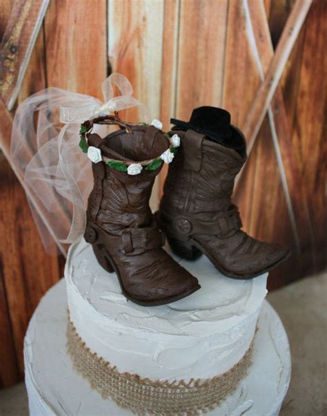 Western Cowboy Boots Wedding Cake Topper Western Etsy Wedding