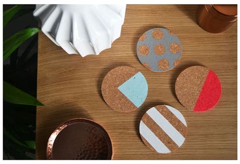 Diy Tutorial Cheer Up Cork Coasters With Colourful Acrylic Paint