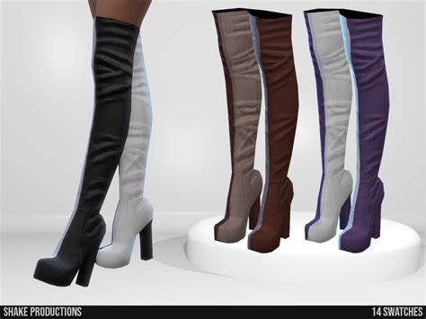 Shakeproductions Over The Knee Boots Sims Cc Shoes Sims