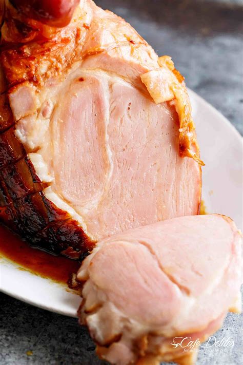 Brown Sugar Mustard Glazed Ham Cafedelites Com Ham Glaze Ham Glaze Recipe Ham Recipes