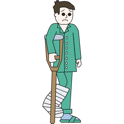Sad Man With Broken Leg Vector Illustration Free Svg