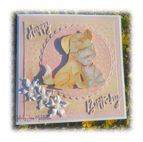 Cute Critter Cards Tattered Lace Kitten Cuddles