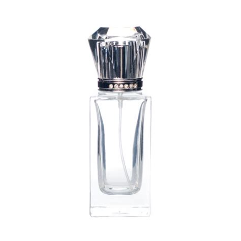 50ml Empty Glass Perfume Spray Bottle Atomizer Refillable Crystal Cap